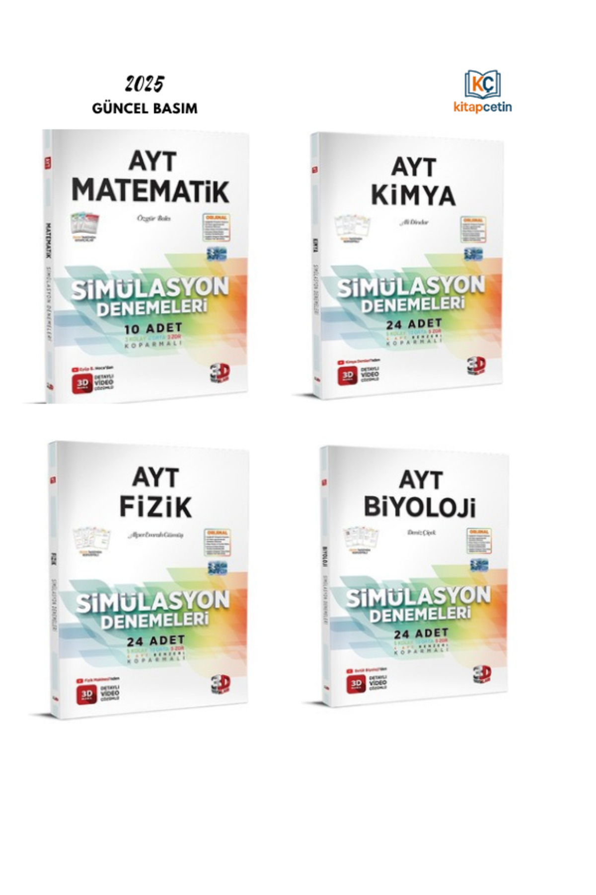 1_org_zoom 3D Ayt Branş Deneme Seti 4'lü Kitap 2025 Güncel Baskı - Görsel 1