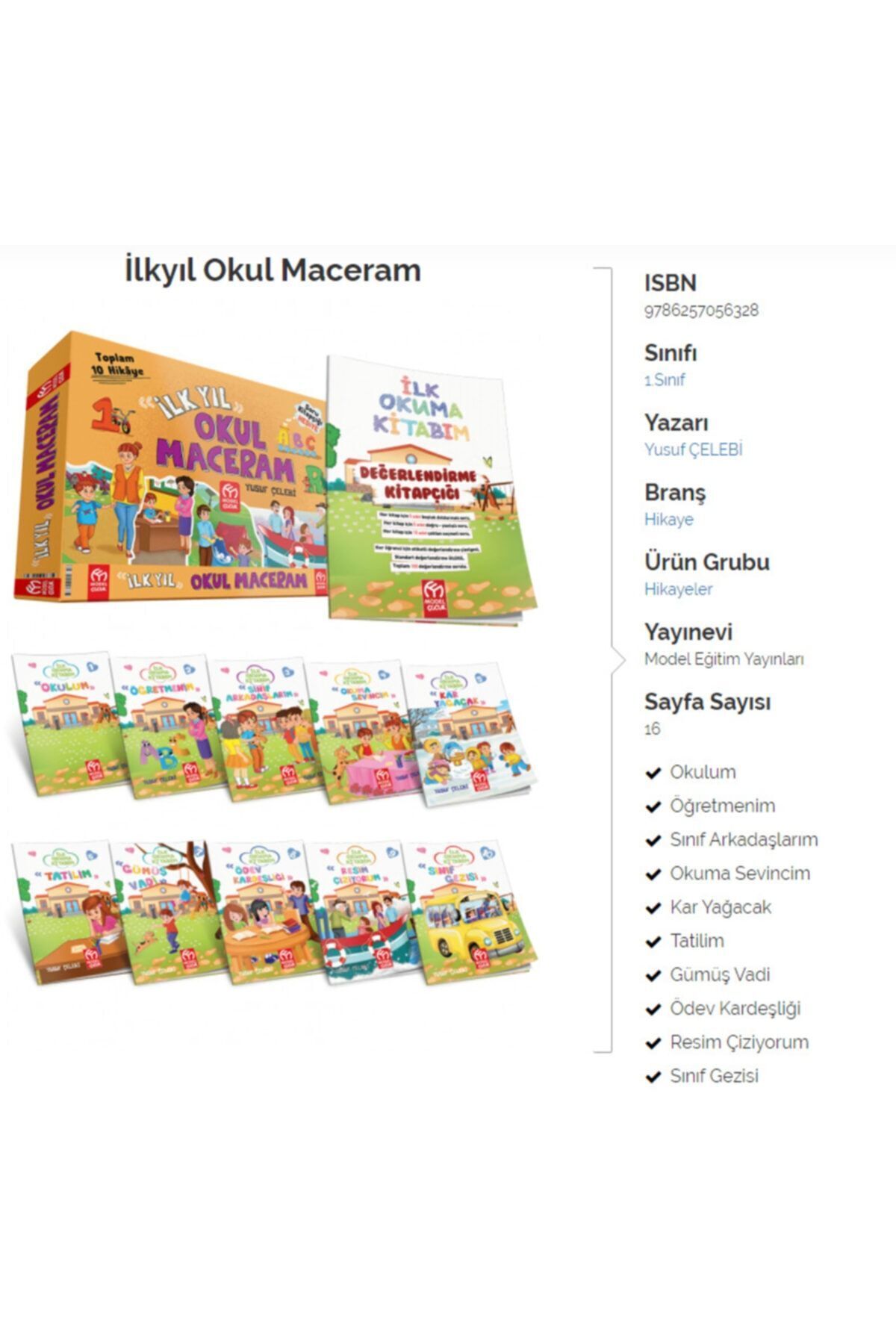 1_org_zoom Model Eğitim Yayınları Ilk Yıl Okul Maceram Okuma Seti 1. Sınıflar Için 10 Kitap Model Çocuk - Görsel 1