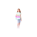Rainbow Kız Çocuk Üç Bölmeli İlkokul ve Ortaokul Çantası - Pembe Yeşil Renk Geçişli - K1798 - Görsel 4