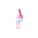 Rainbow Kız Çocuk Üç Bölmeli İlkokul ve Ortaokul Çantası - Pembe Yeşil Renk Geçişli - K1798 - Görsel 5