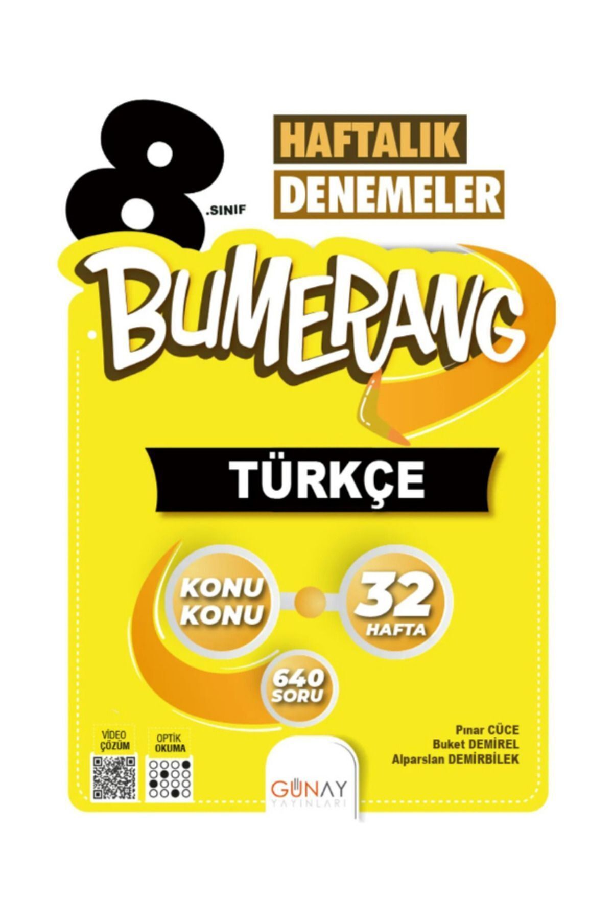 1_org_zoom Günay Yayınları 8. Sınıf Bumerang 32 Haftalık Türkçe Denemeleri | Güncel - Görsel 1