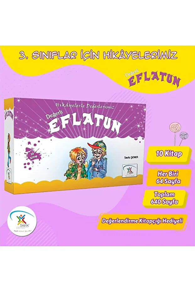 5renk-yayınları-degerli-eflatun-hikaye-serisi 5 Renk Yayınevi Değerli EFLATUN Hikaye Dizisi 10 Kitap – 3. Sınıf Çocuk Hikaye Seti - Görsel 1