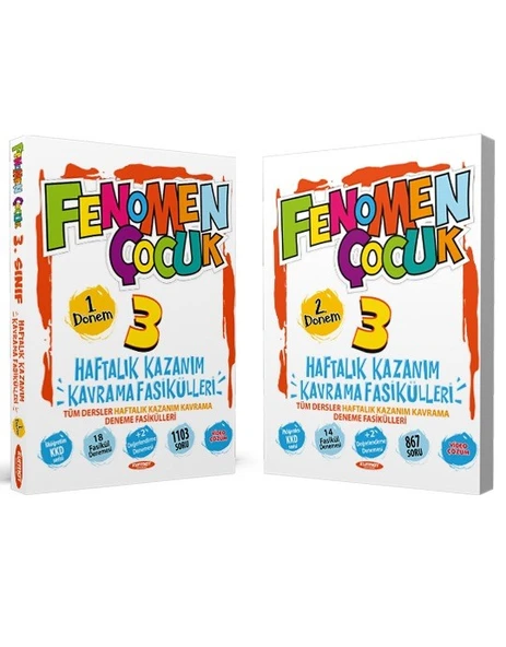 75be9629-0eec-4bf2-83ef-9e2645038343-2026 FENOMEN ÇOCUK 3. Sınıf KKF Tüm Dersler 1. ve 2. Dönem Seti (2 Kitap) - Görsel 1